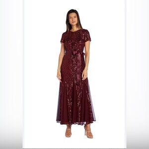 R&M Richards Red Sequin Gown